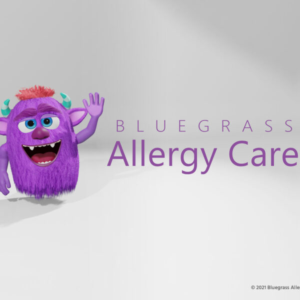 A cute monster representing allergy symptoms